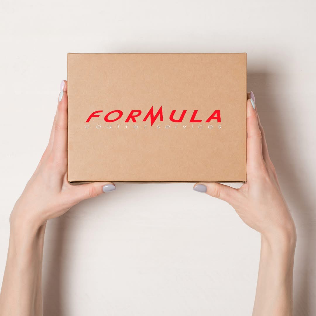 A Formula Courier Services branded parcel